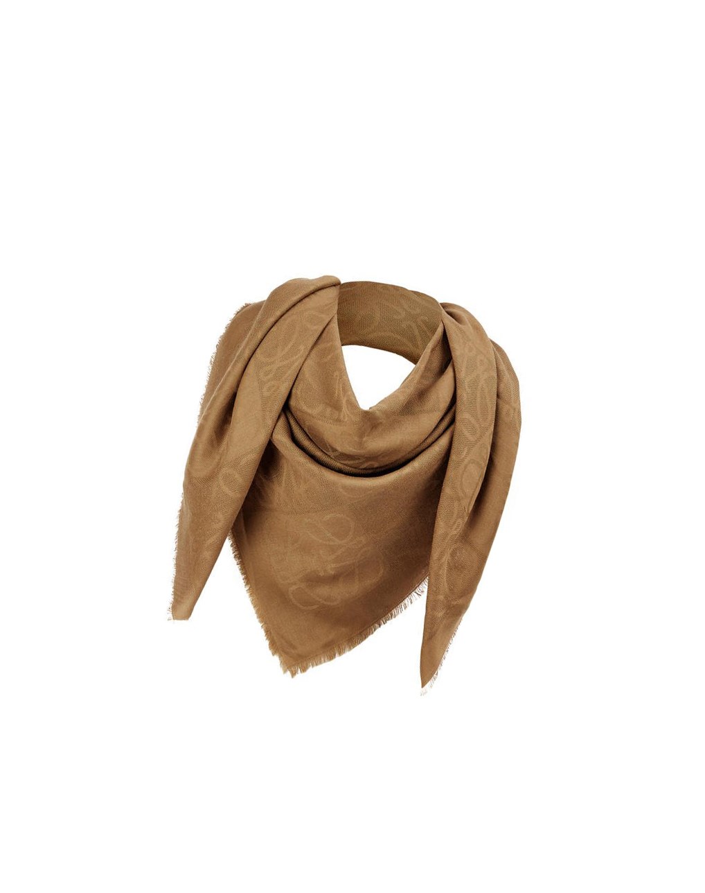 Loewe Damero scarf in wool, silk and cashmere Camel | QLJND-9652