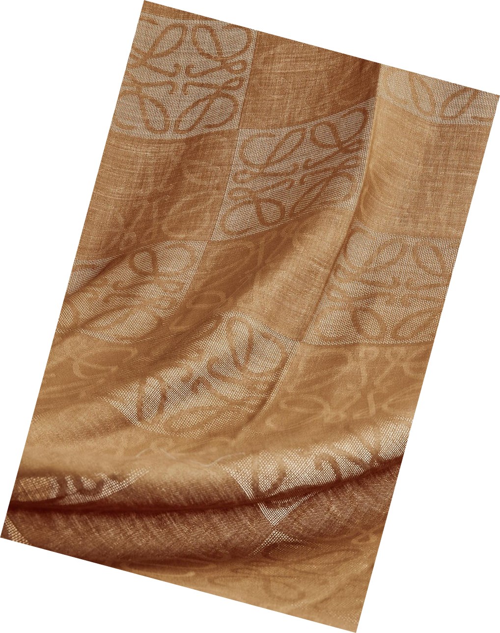 Loewe Damero scarf in wool, silk and cashmere Camel | QLJND-9652