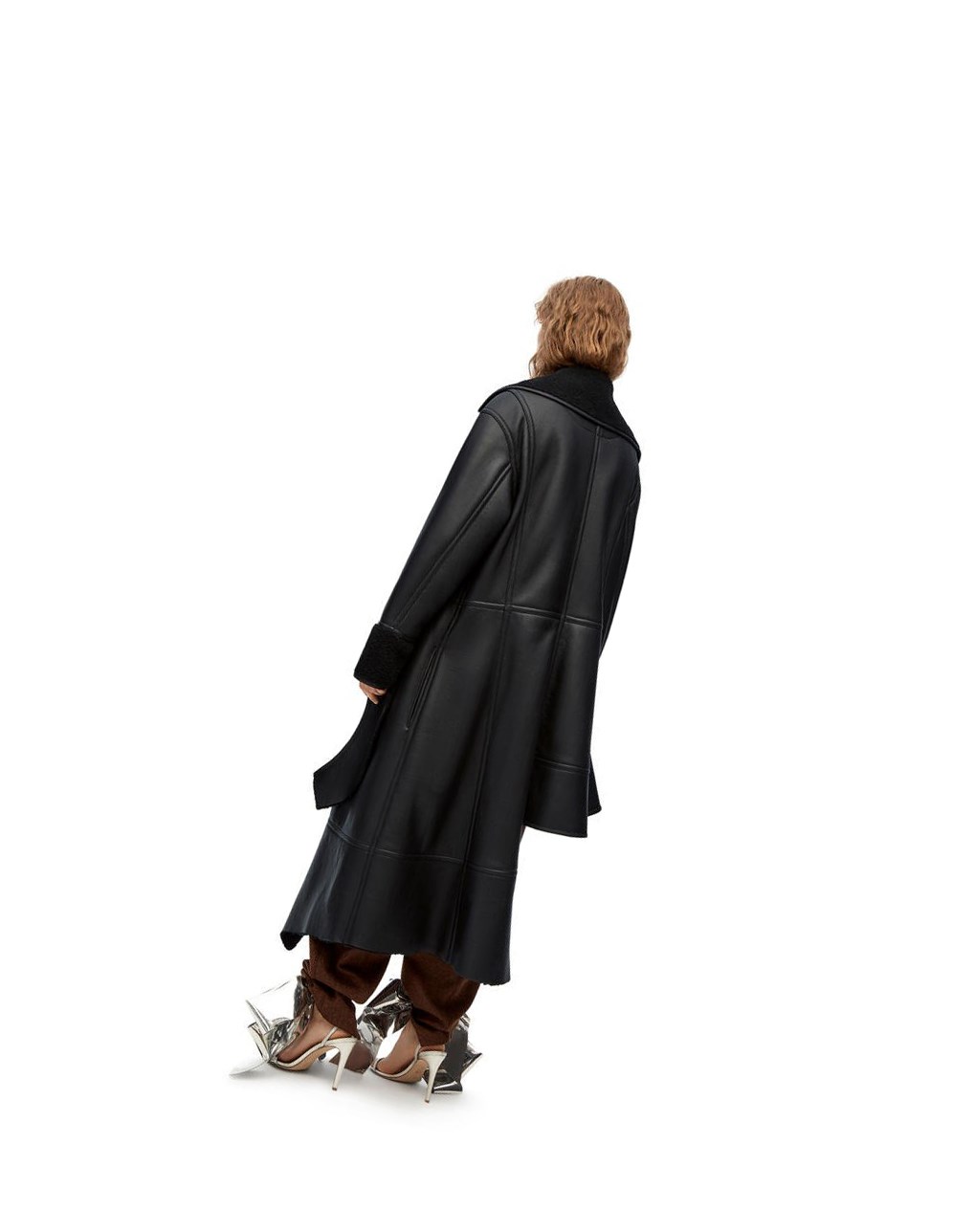 Loewe Deconstructed coat in shearling Negros | UARND-6435