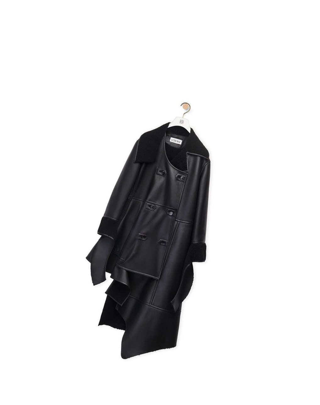 Loewe Deconstructed coat in shearling Negros | UARND-6435