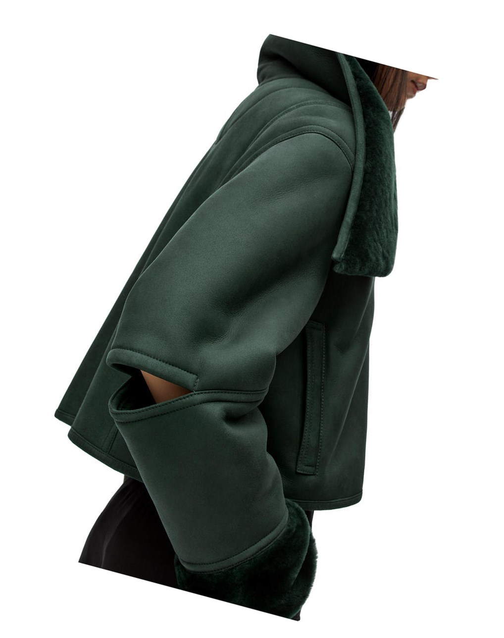 Loewe Deconstructed jacket in shearling Verdes | QUZML-7680