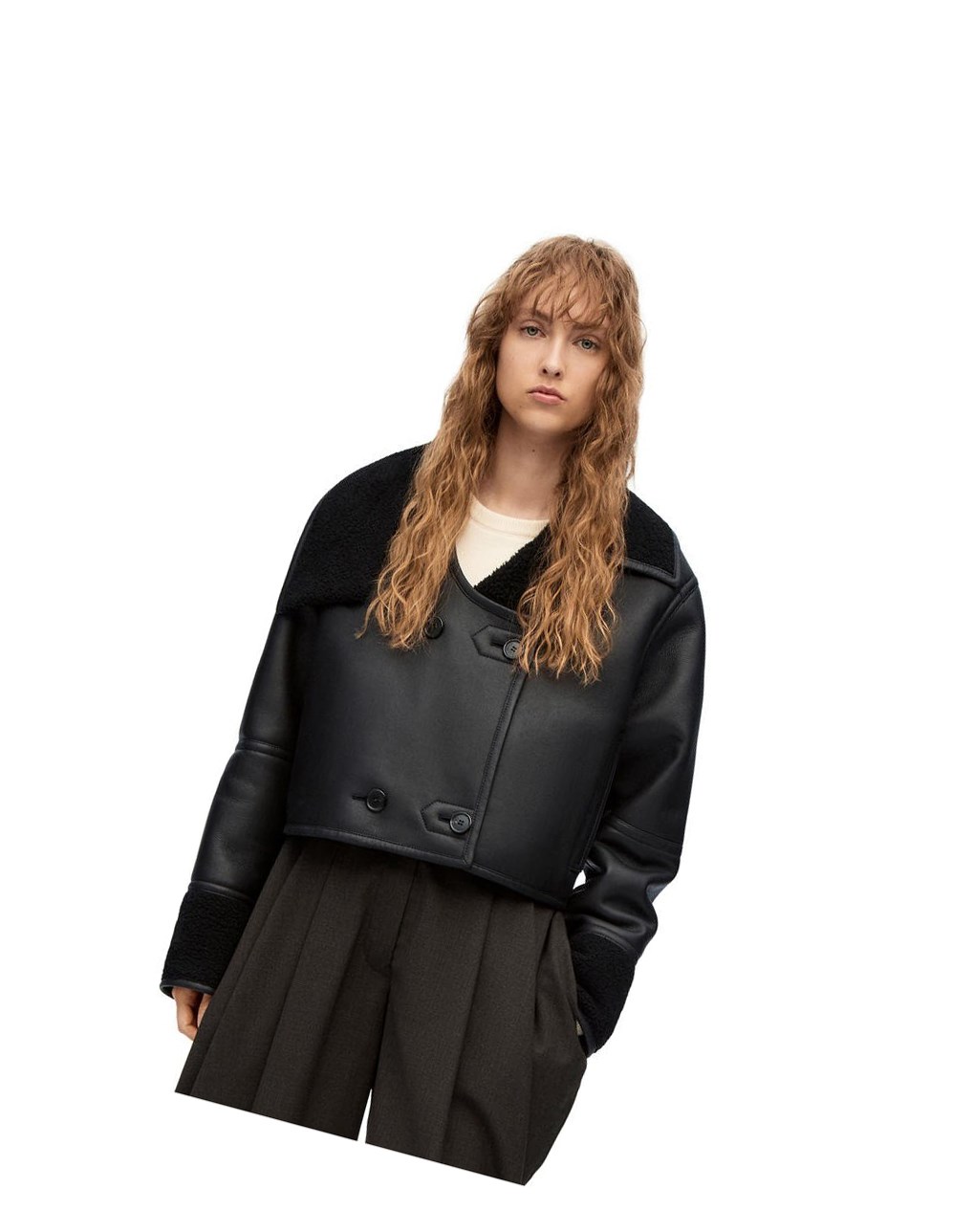 Loewe Deconstructed jacket in shearling Negros | YGFLN-2407