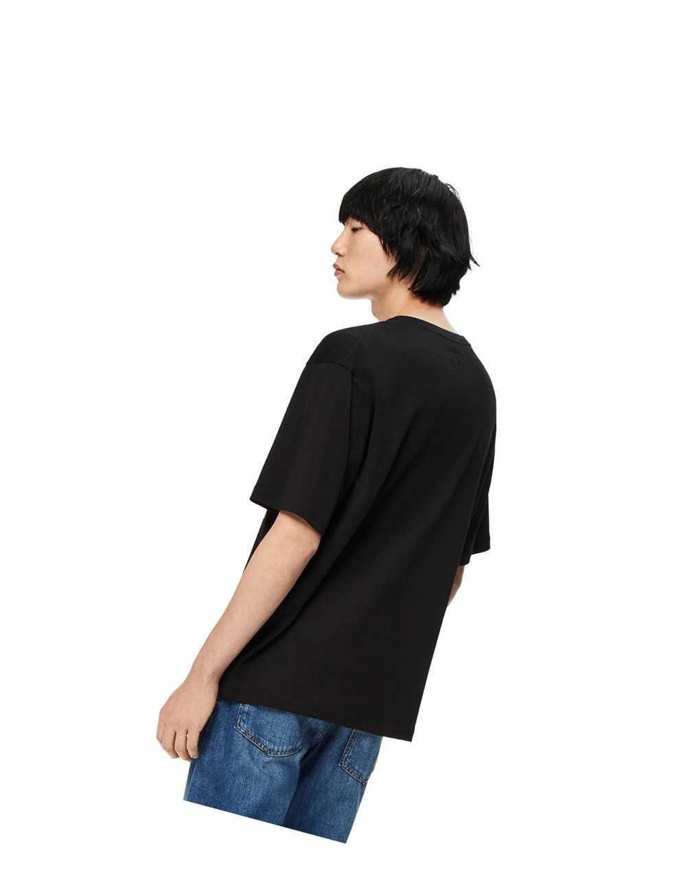 Loewe Denim shorts print T-shirt in cotton Negros | AXTYZ-7452
