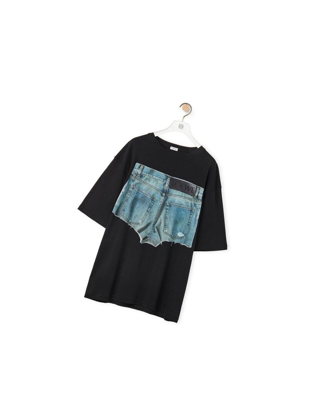 Loewe Denim shorts print T-shirt in cotton Negros | AXTYZ-7452