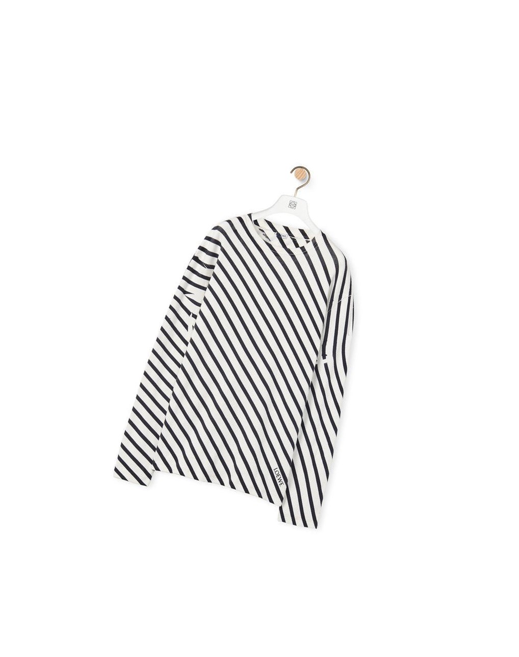 Loewe Diagonal stripe T-shirt in cotton Blancos Azul Marino | NWHQX-9287