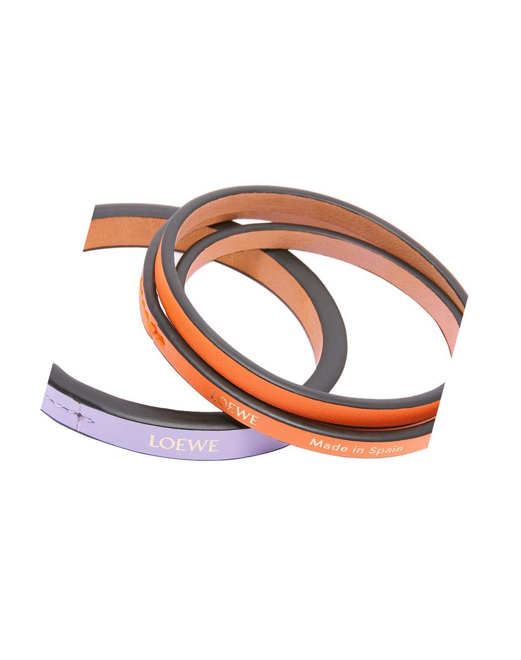 Loewe Double bangle set in classic calfskin Naranjas | FIYUV-0238