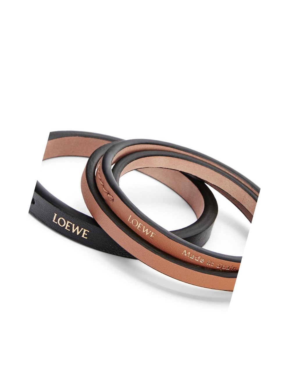 Loewe Double bangle set in classic calfskin Negros | JUSMA-0861
