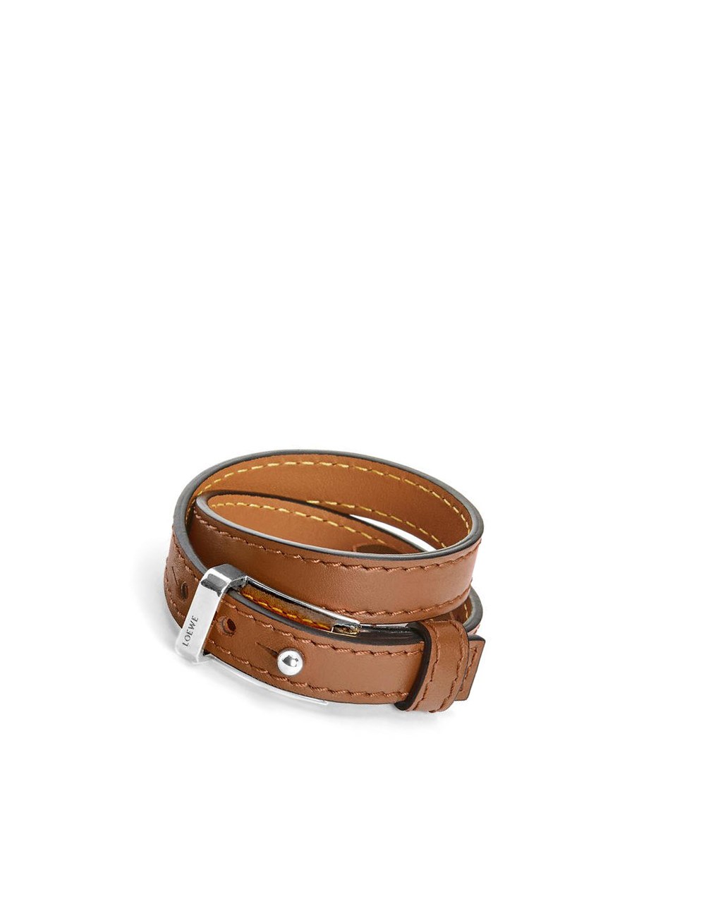 Loewe Double bracelet in calfskin Tan | JMAVL-3925