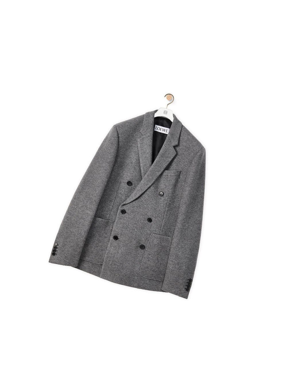 Loewe Double breasted jacket in wool Soft Shark | TNKWQ-1835