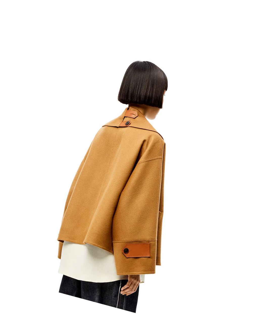 Loewe Double breasted short jacket in wool and cashmere Camel | BAYNR-6483