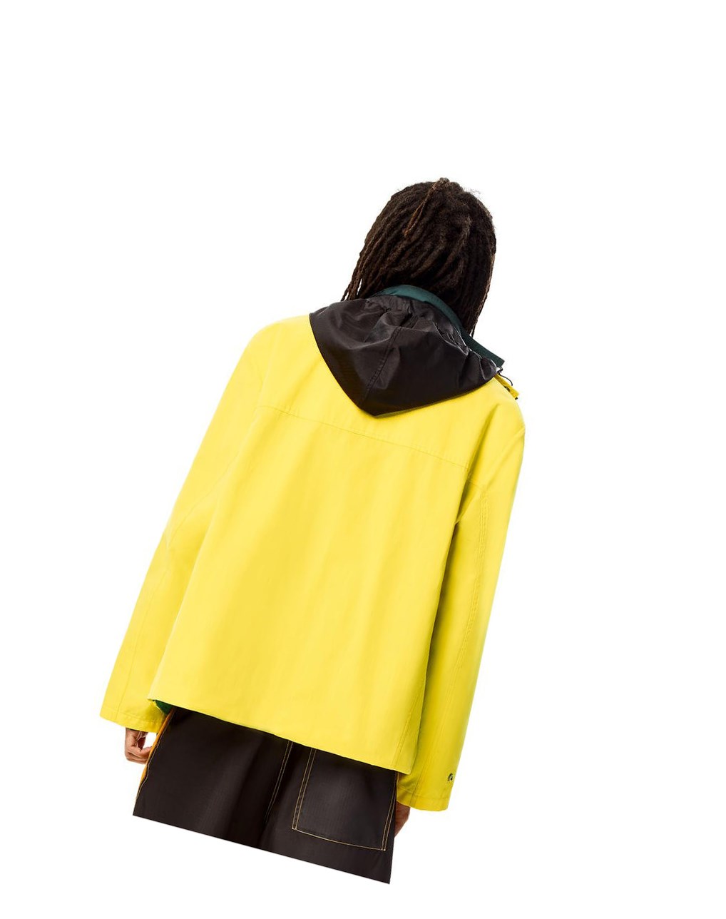 Loewe Double layer parka in cotton Azules Amarillos | FGORA-0583