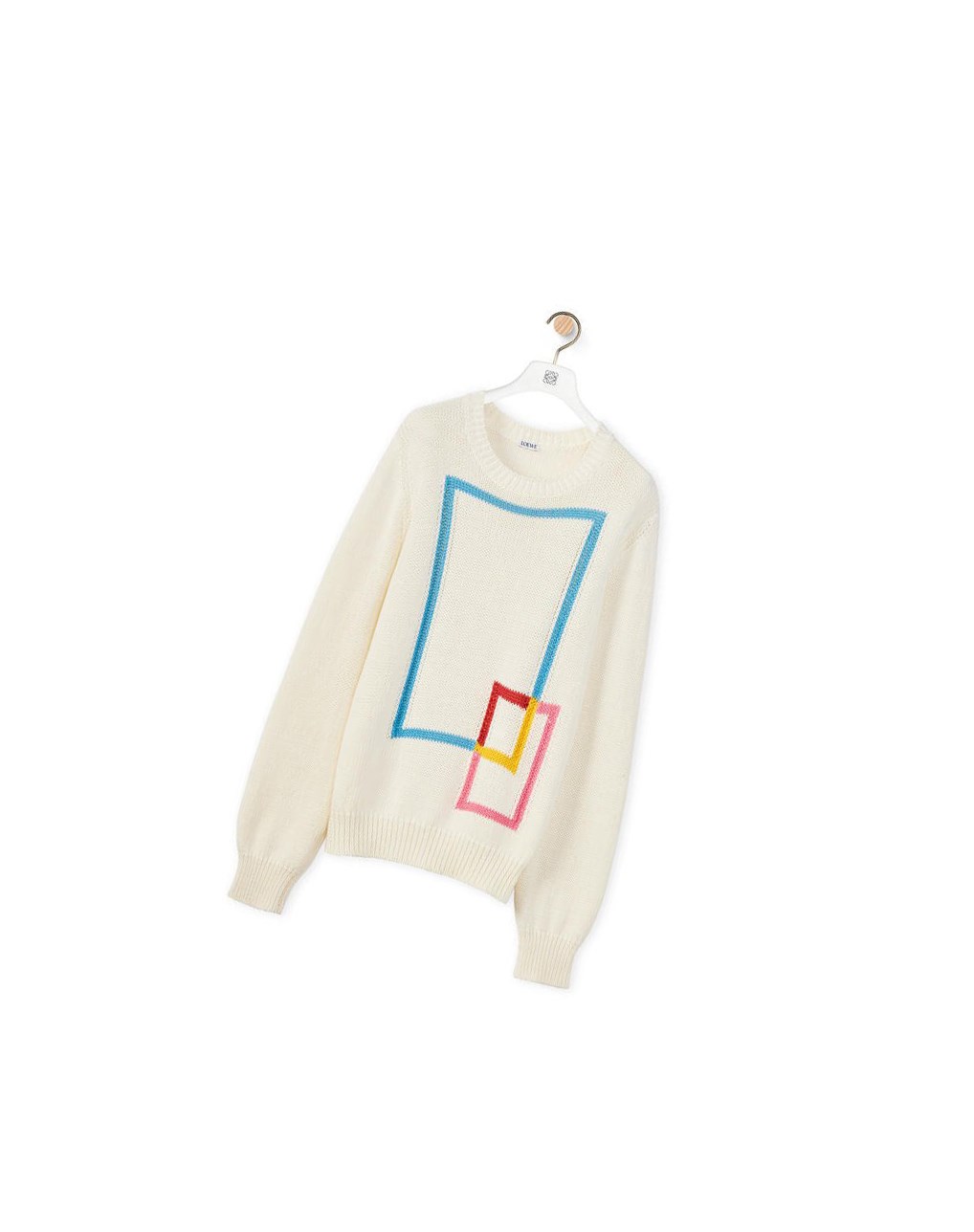 Loewe Double square sweater in organic cotton Blancos Multicolor | STVFM-7601