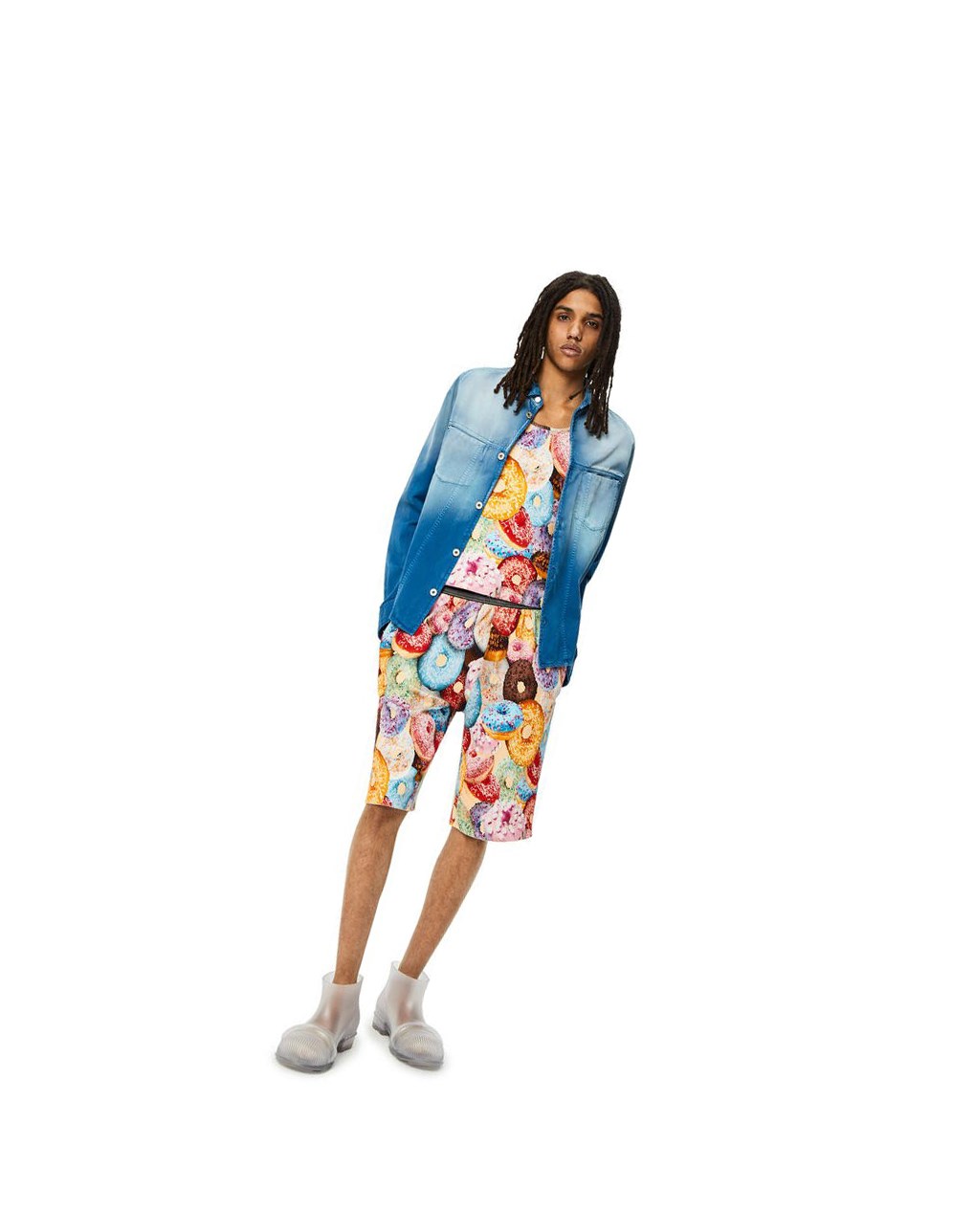 Loewe Doughnuts ribbed shorts in cotton Multicolor | FAJOI-6501