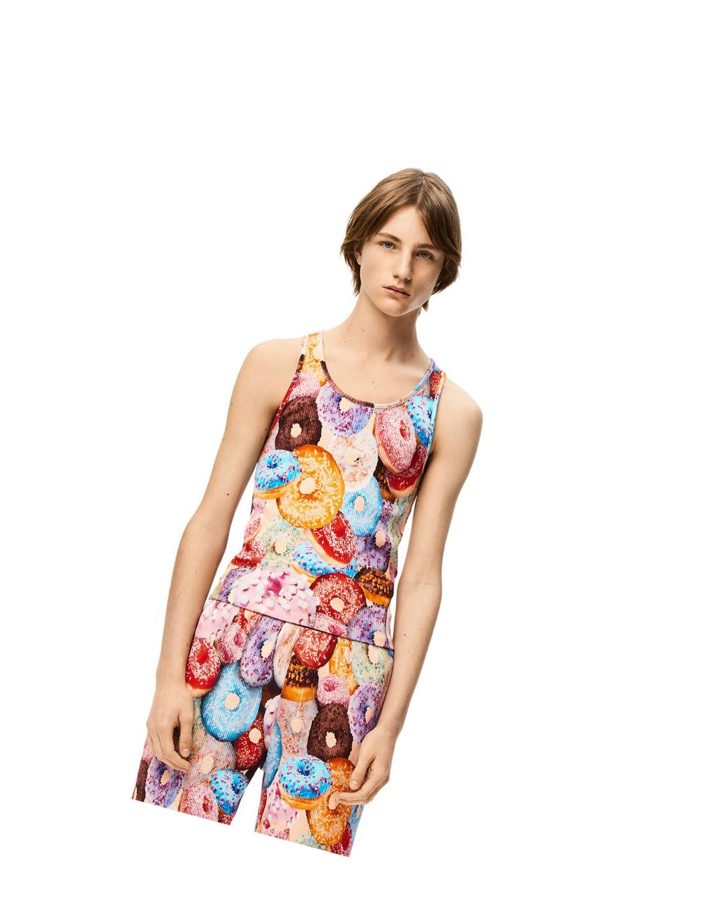 Loewe Doughnuts ribbed tank top in cotton Multicolor | OTYBG-6182