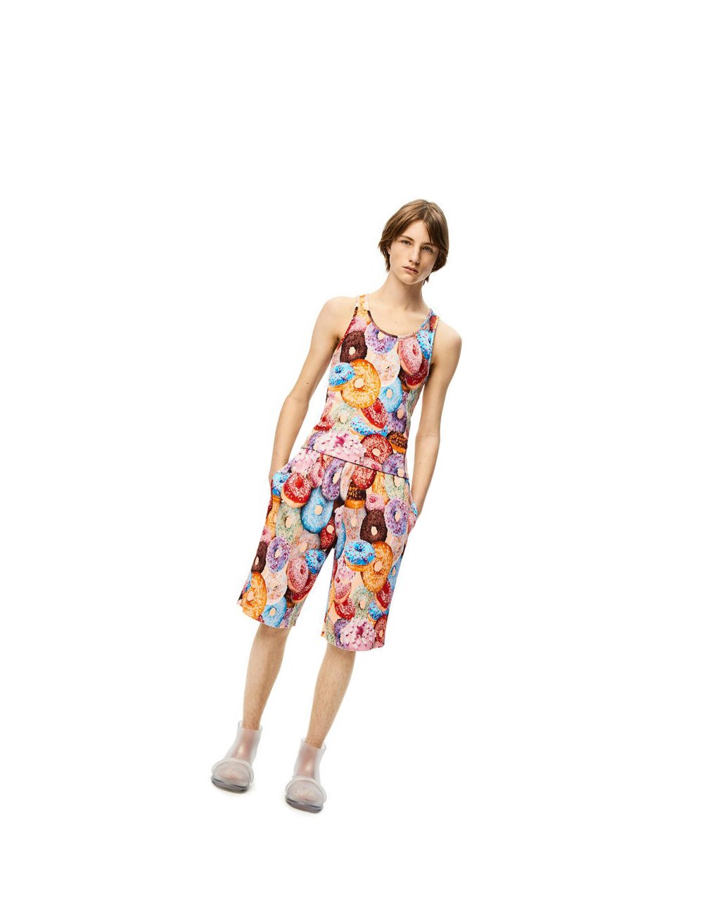 Loewe Doughnuts ribbed tank top in cotton Multicolor | OTYBG-6182