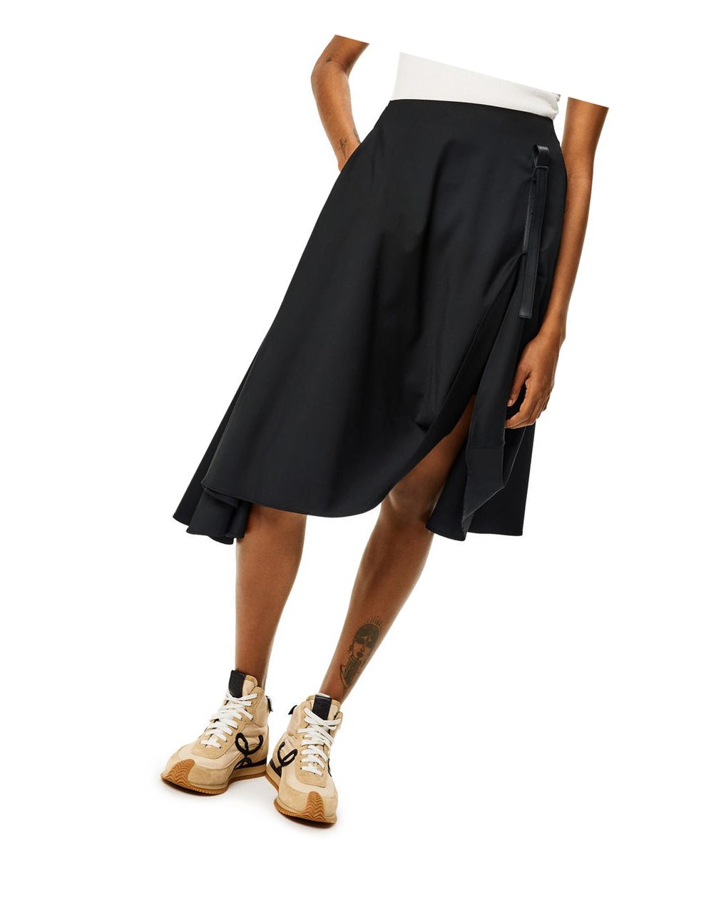 Loewe Draped midi skirt in wool Negros | CMQYV-1742