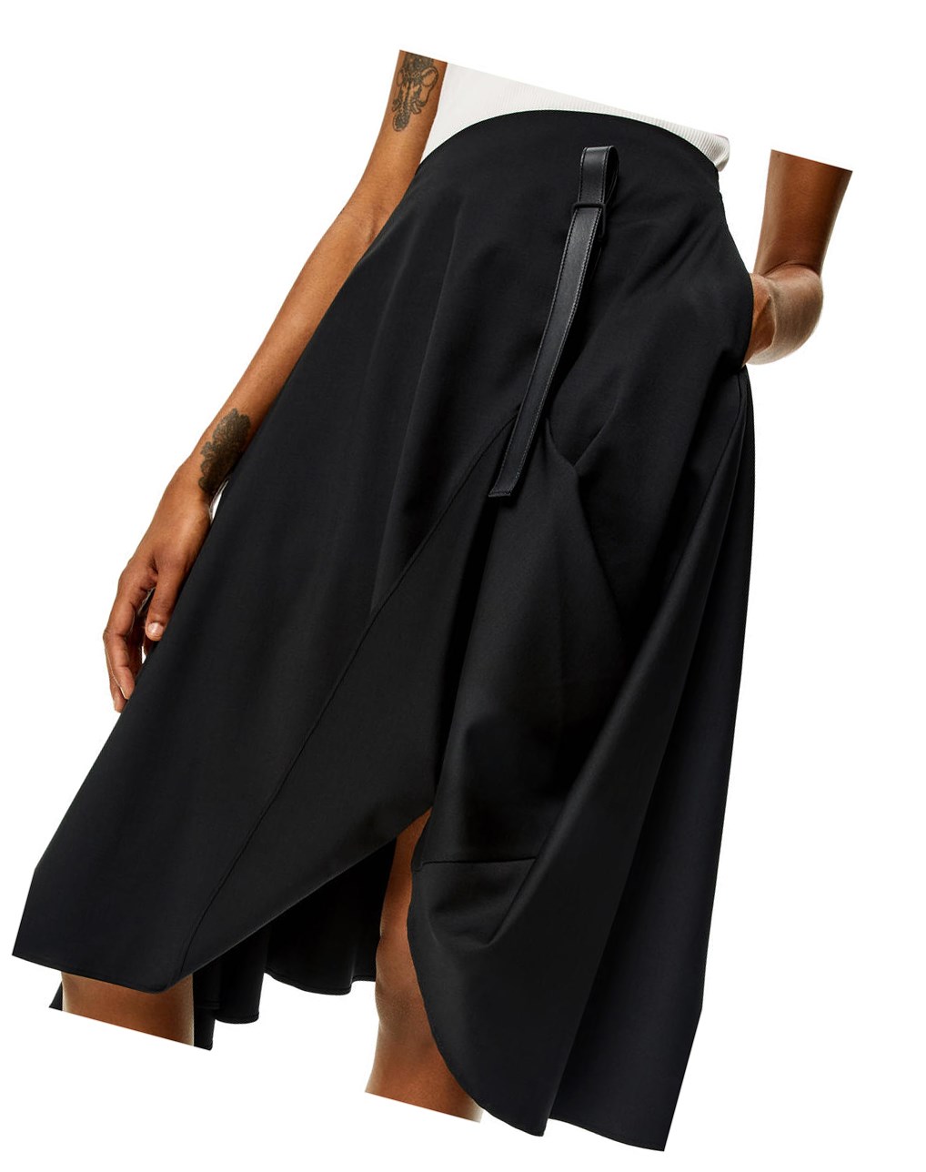 Loewe Draped midi skirt in wool Negros | CMQYV-1742