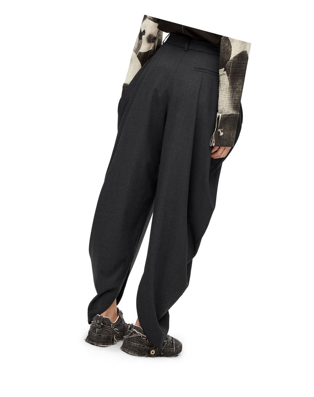 Loewe Draped trousers in wool Grises | GKREQ-3129
