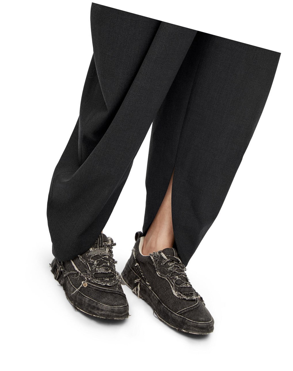 Loewe Draped trousers in wool Grises | GKREQ-3129