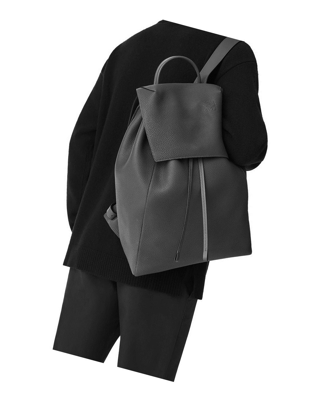 Loewe Drawstring Backpack in grained calfskin Negros | QNPLD-9413