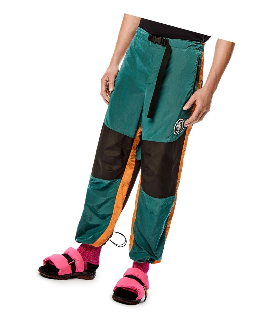 Loewe Drawstring panel trousers Verdes Naranjas | PBNSM-1653