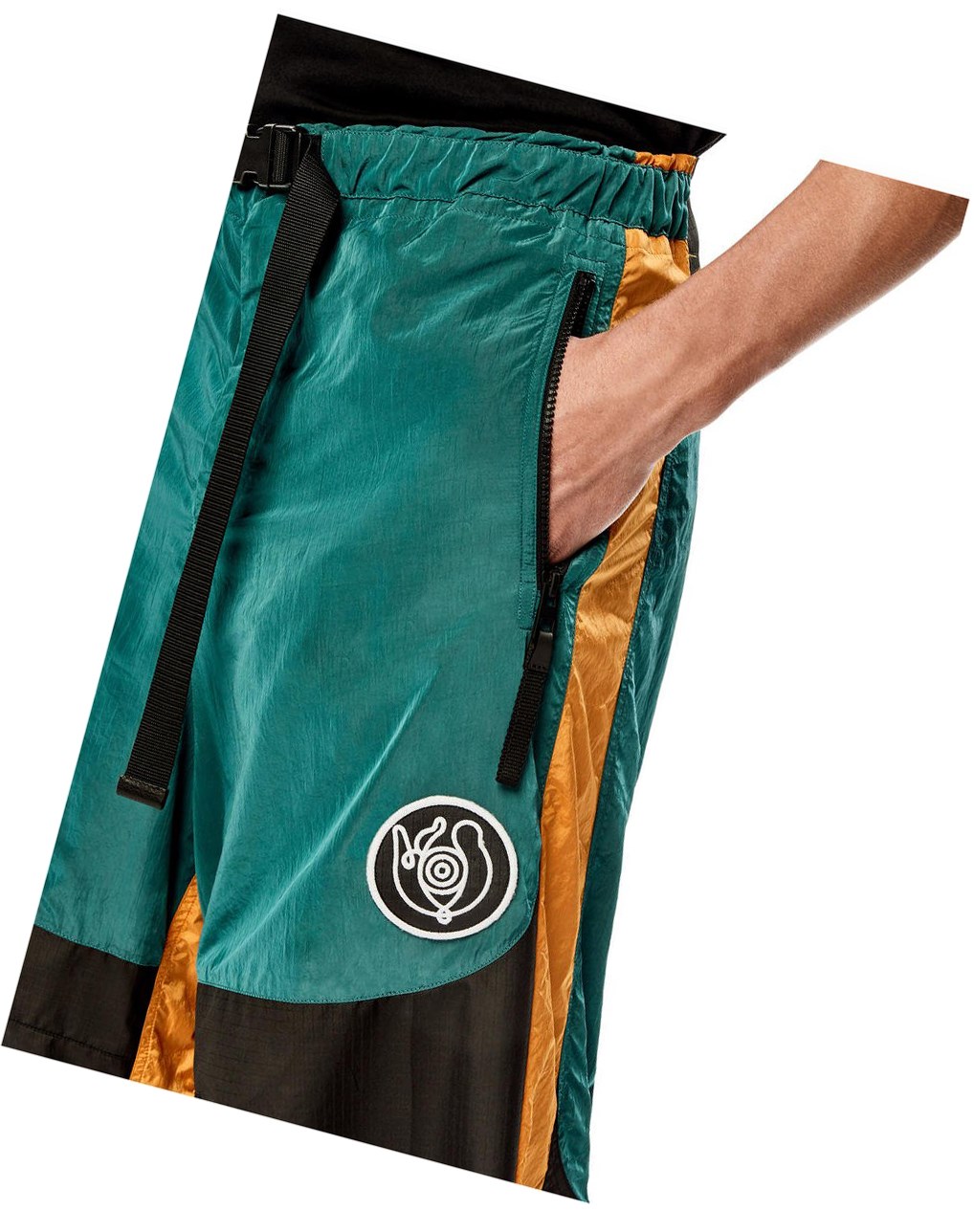 Loewe Drawstring panel trousers Verdes Naranjas | PBNSM-1653