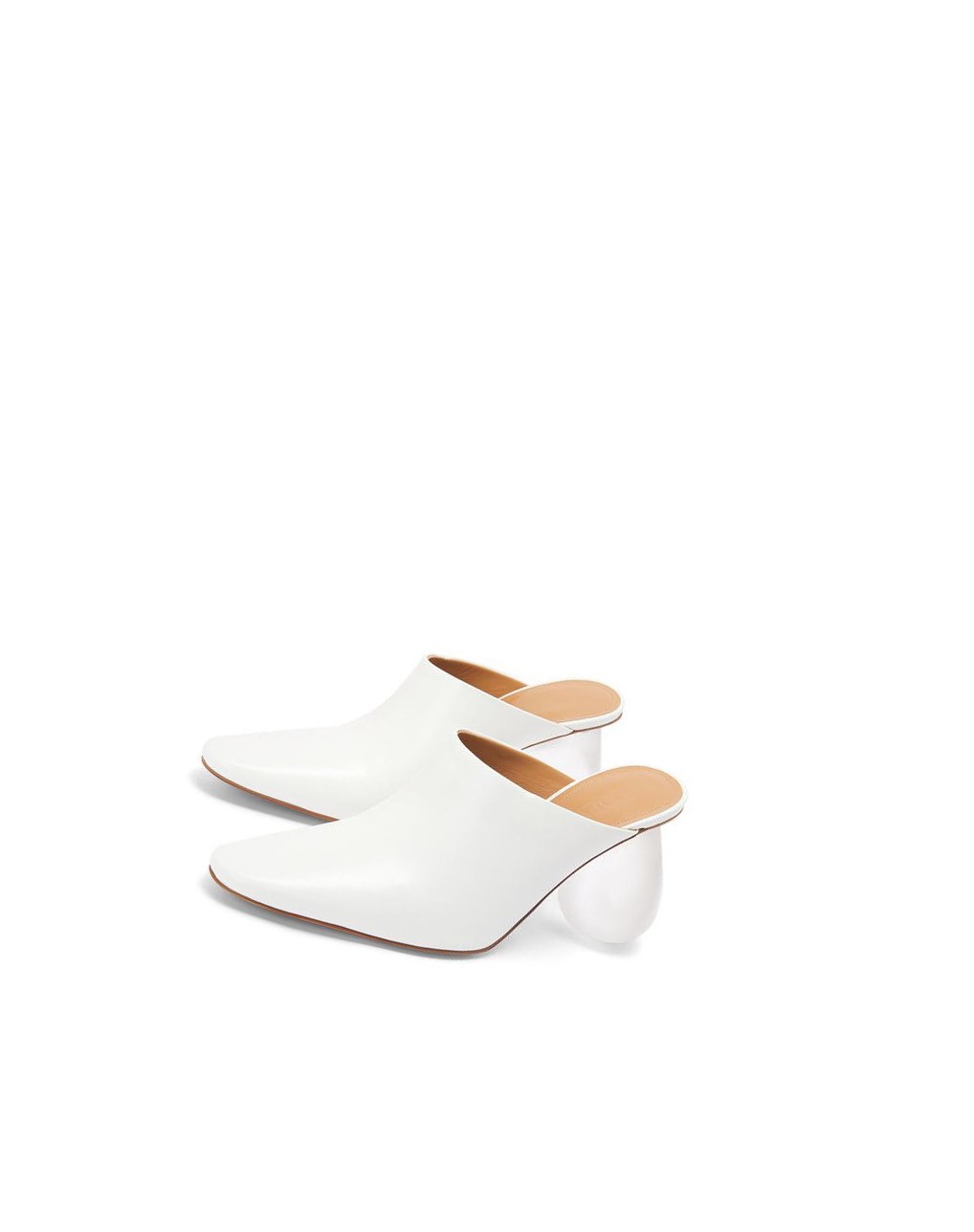Loewe Drop heel mule in calfskin Blancos | VTEWD-3570