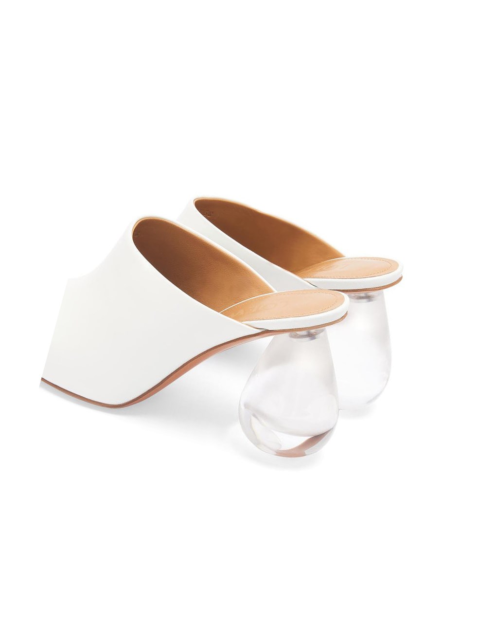 Loewe Drop heel mule in calfskin Blancos | VTEWD-3570