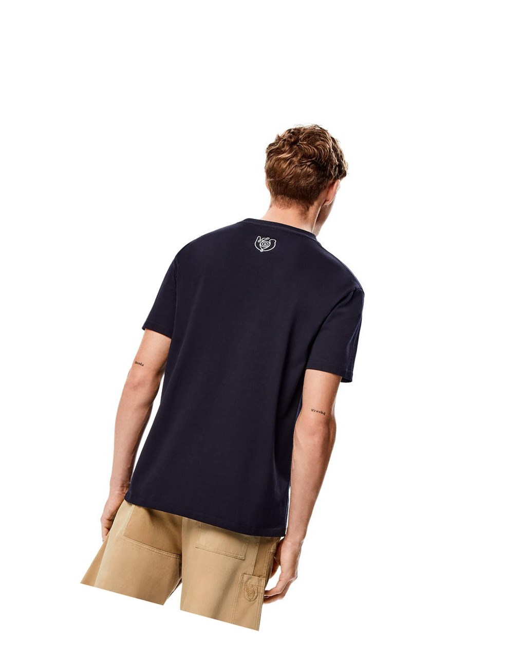 Loewe Embroidered T-shirt in organic cotton Azules | OTJNZ-2460