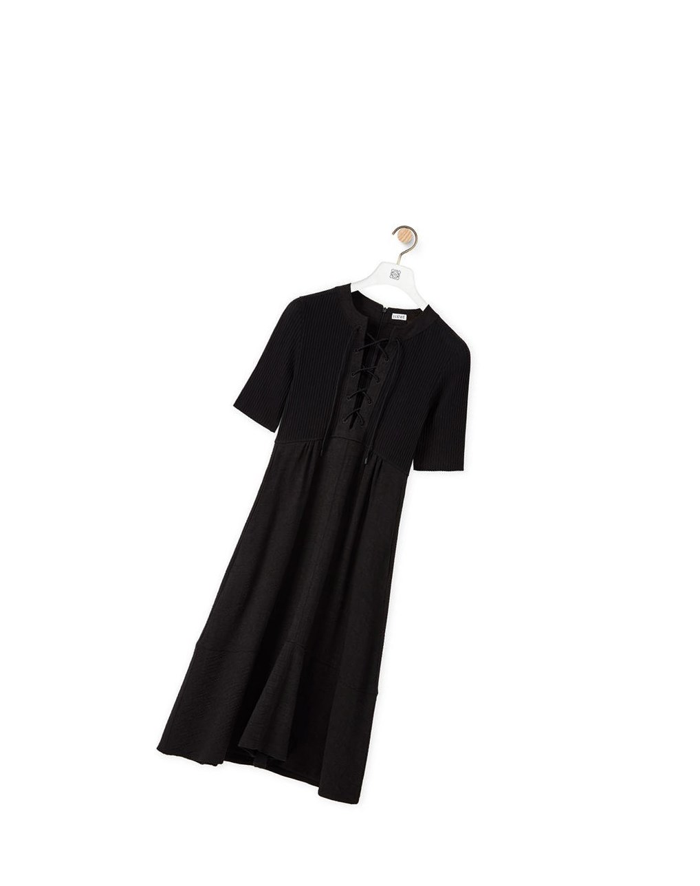 Loewe Encaje up dress in linen and cotton Negros | LKPRJ-5937