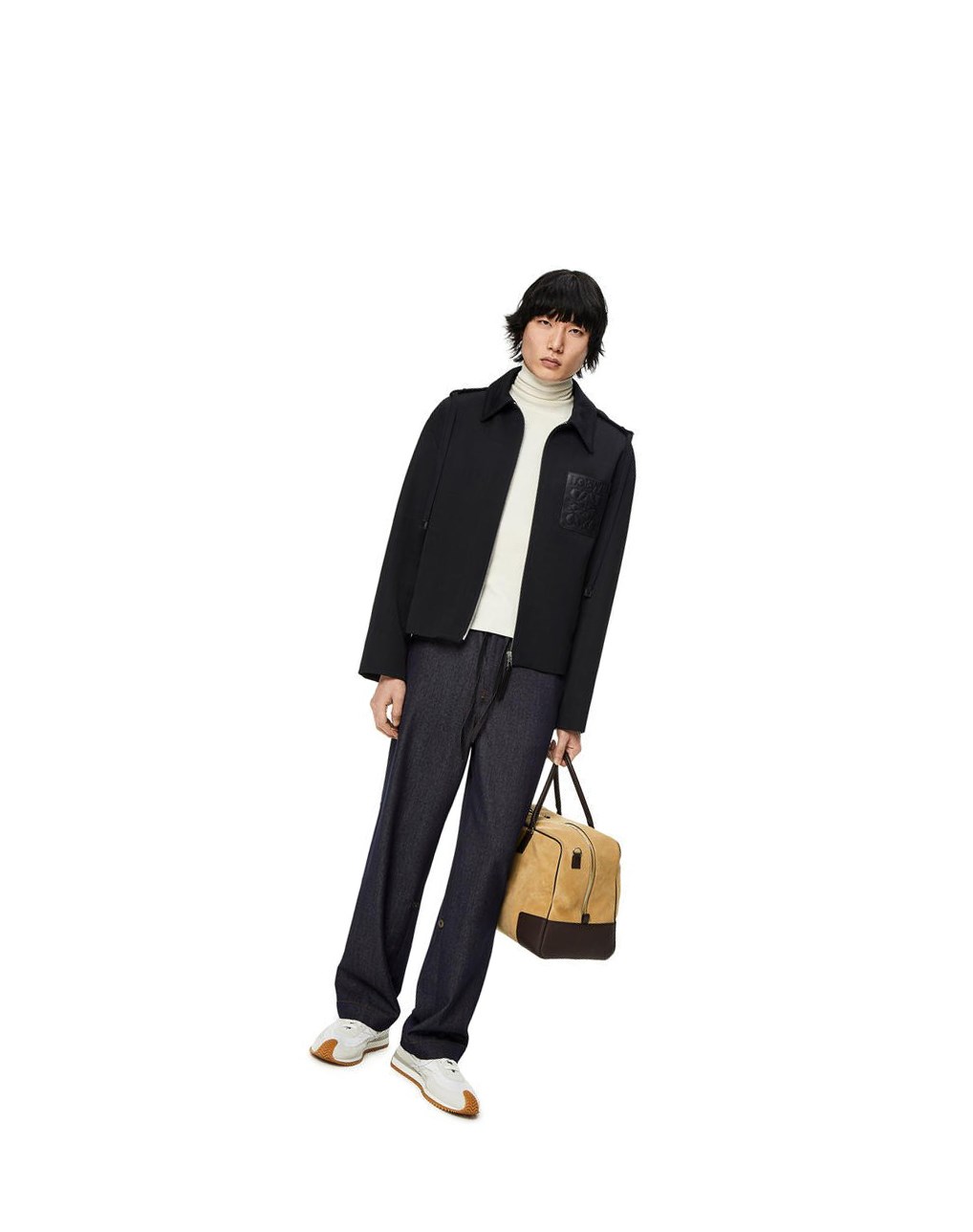 Loewe Encapuchado Anagram zip parka in wool Negros | SEVGZ-9326