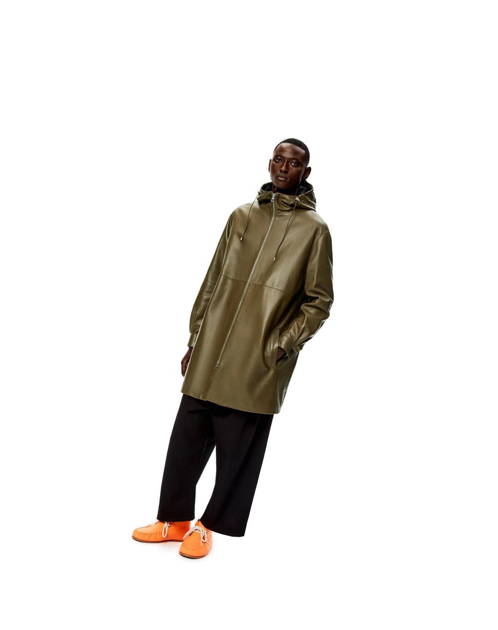 Loewe Encapuchado coat in nappa Kaki Verdes | ZDLUG-1703
