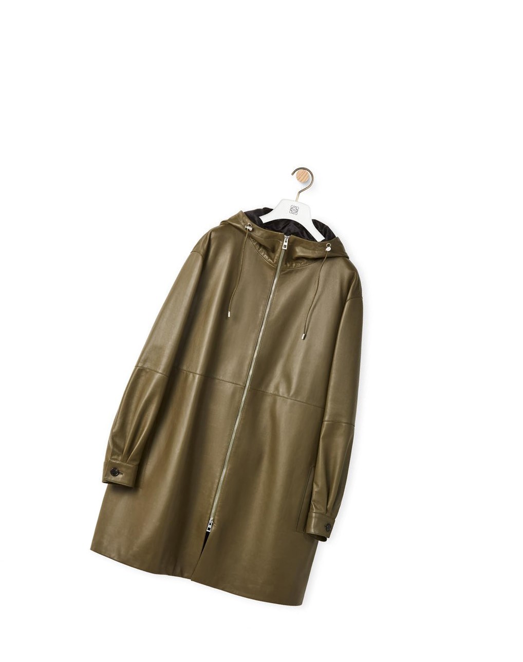 Loewe Encapuchado coat in nappa Kaki Verdes | ZDLUG-1703