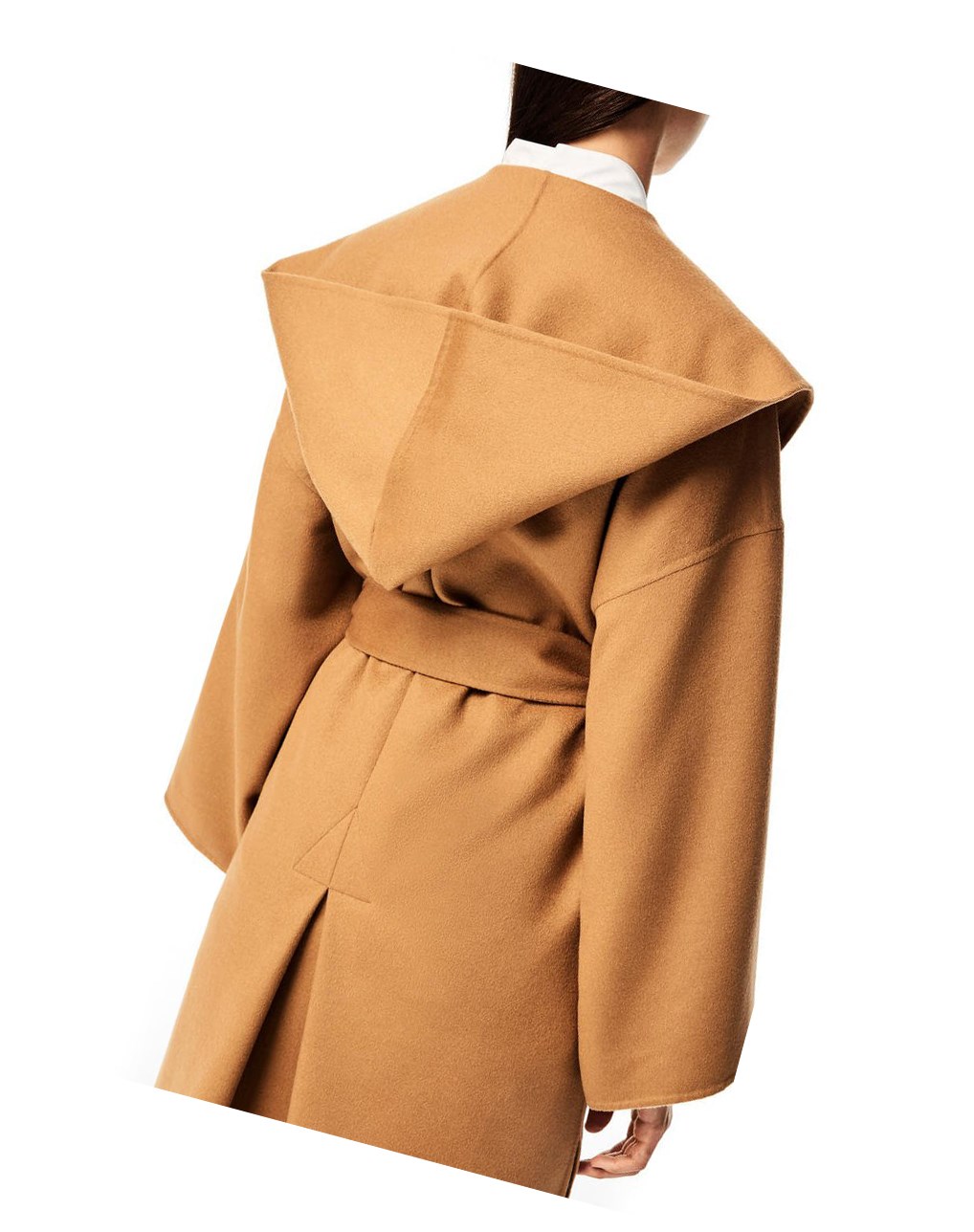 Loewe Encapuchado coat in wool and cashemere Camel | LRABM-1563