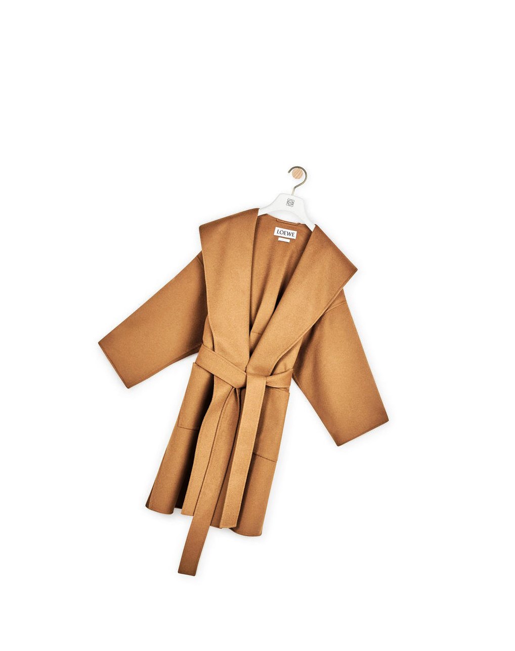 Loewe Encapuchado coat in wool and cashemere Camel | LRABM-1563
