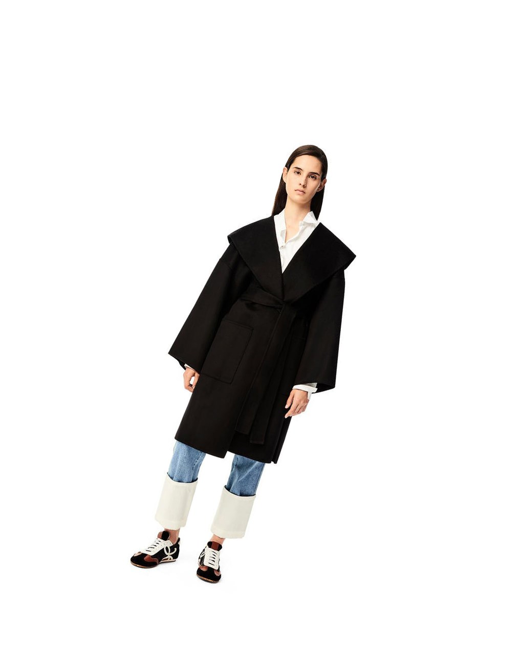 Loewe Encapuchado coat in wool and cashemere Negros | TEQNA-3204