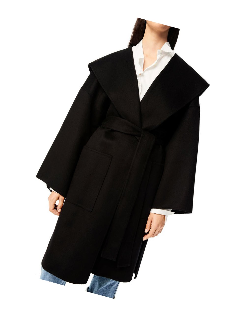 Loewe Encapuchado coat in wool and cashemere Negros | TEQNA-3204