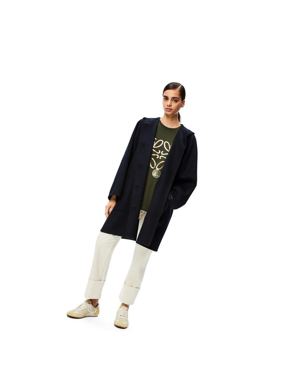 Loewe Encapuchado coat in wool and cashmere Azul Marino Oscuro Azules | MSLDG-3928