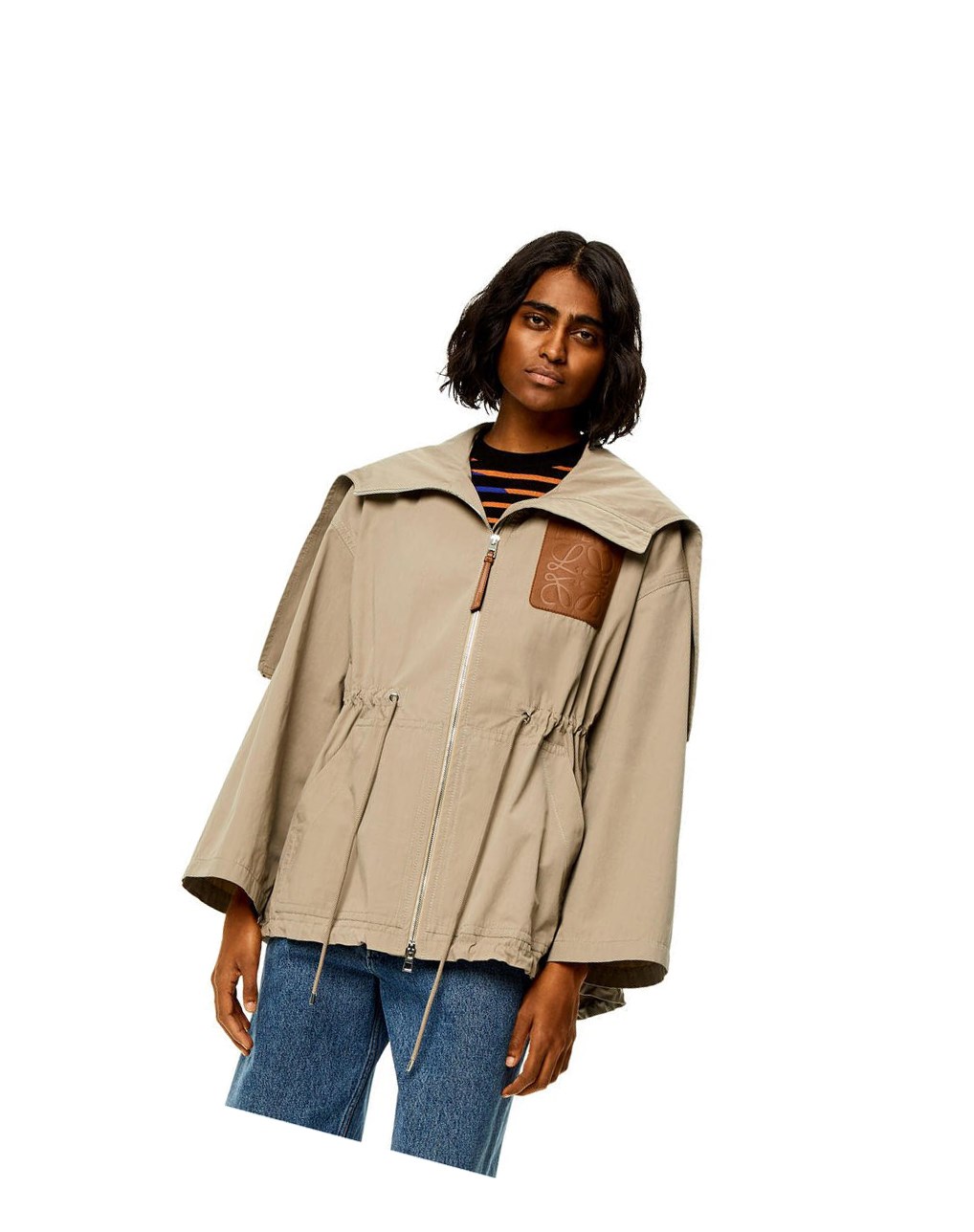 Loewe Encapuchado jacket in cotton Sandstone | LJGHP-0173