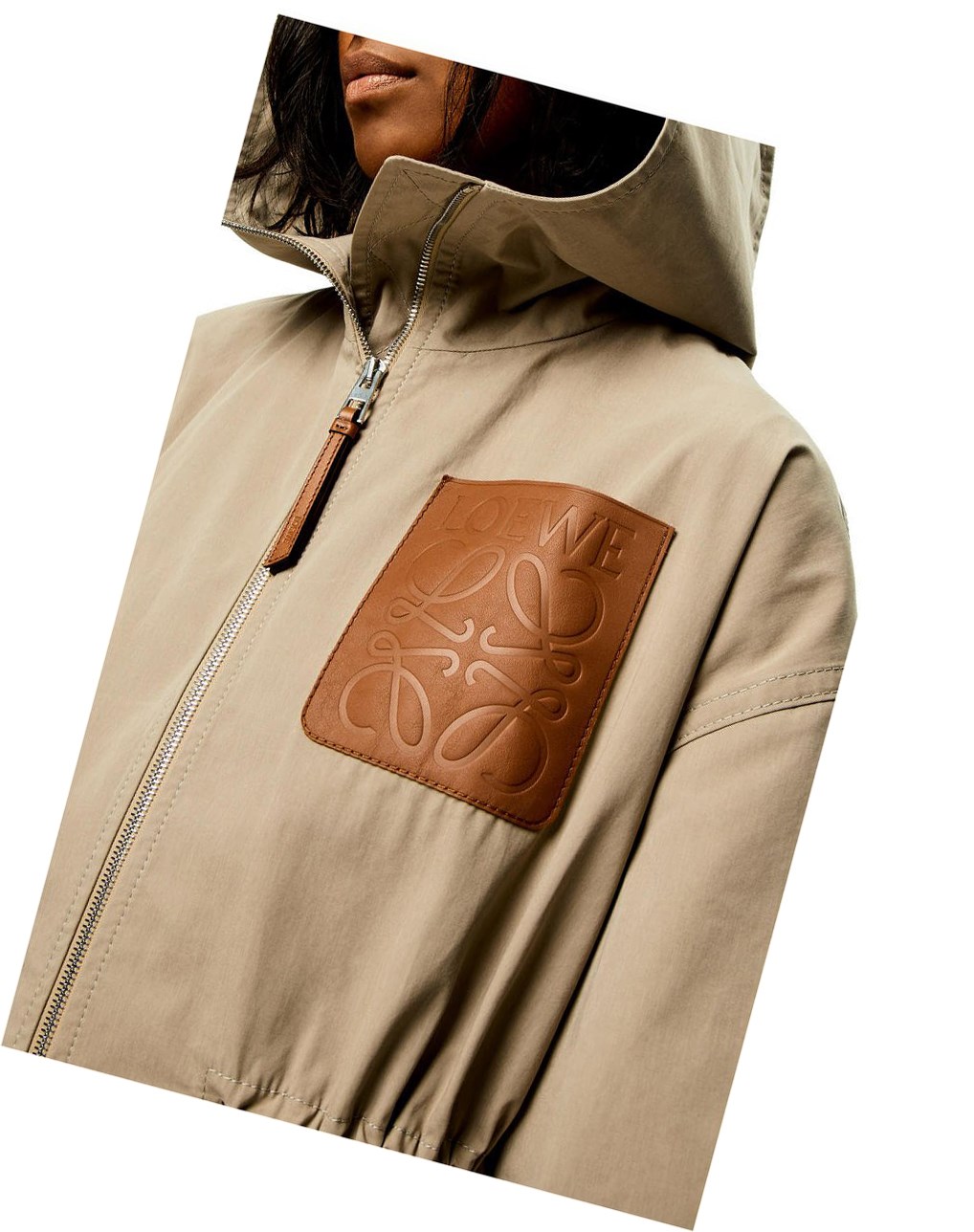 Loewe Encapuchado jacket in cotton Sandstone | LJGHP-0173