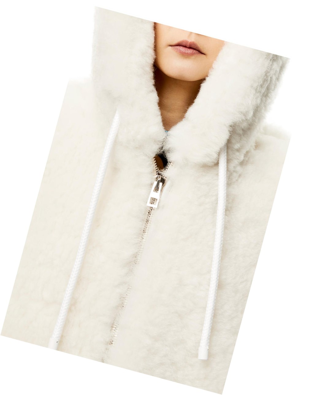 Loewe Encapuchado jacket in shearling Blancos | HPOIM-8752