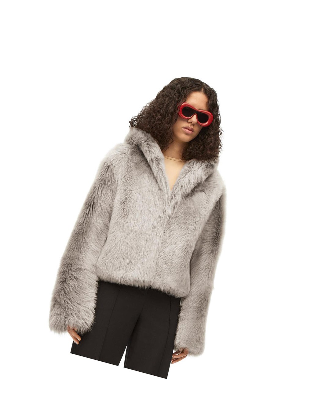 Loewe Encapuchado jacket in shearling Grises | SMYAX-2861