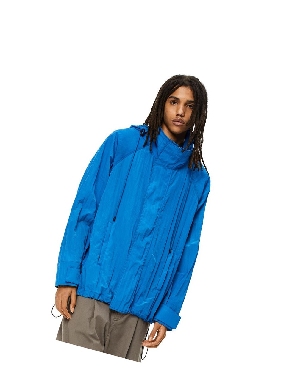 Loewe Encapuchado parka in textured nylon Azules Azules | GMYJQ-8296