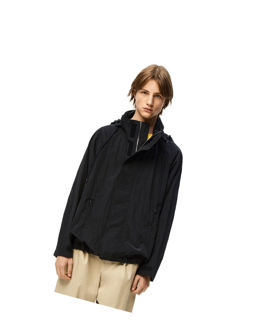 Loewe Encapuchado parka in textured nylon Negros | MTCAI-2945