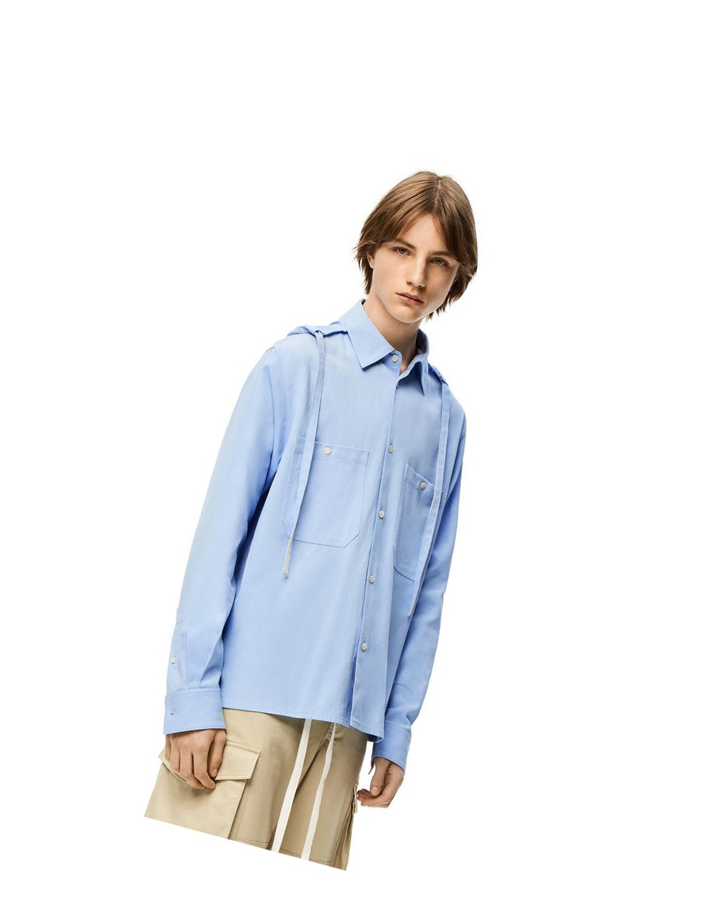 Loewe Encapuchado shirt in cotton Azules | ZAIJL-6125