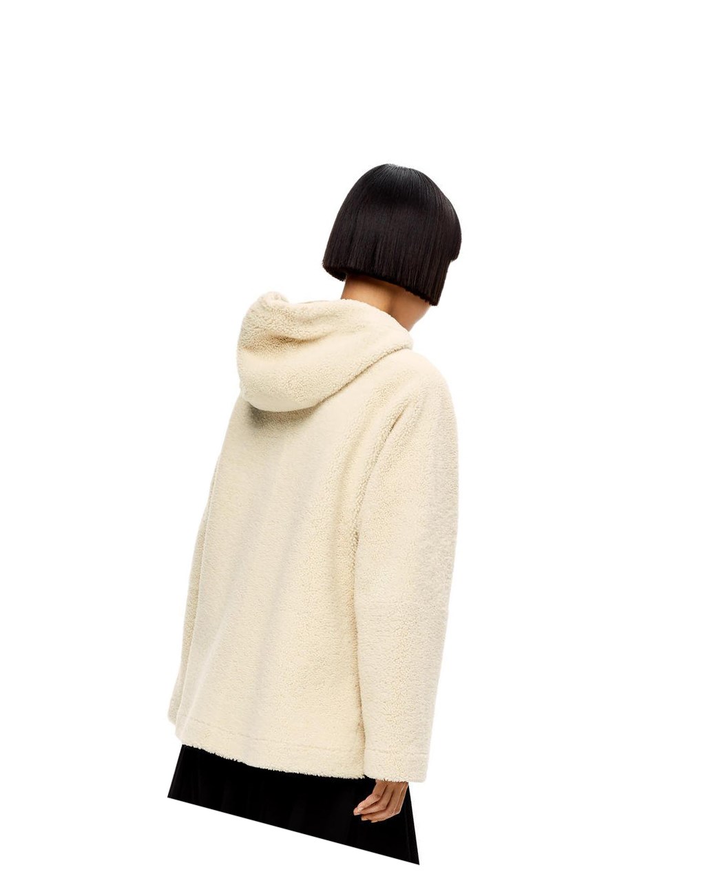 Loewe Encapuchado zip jacket in shearling Blancos | FREOT-4216