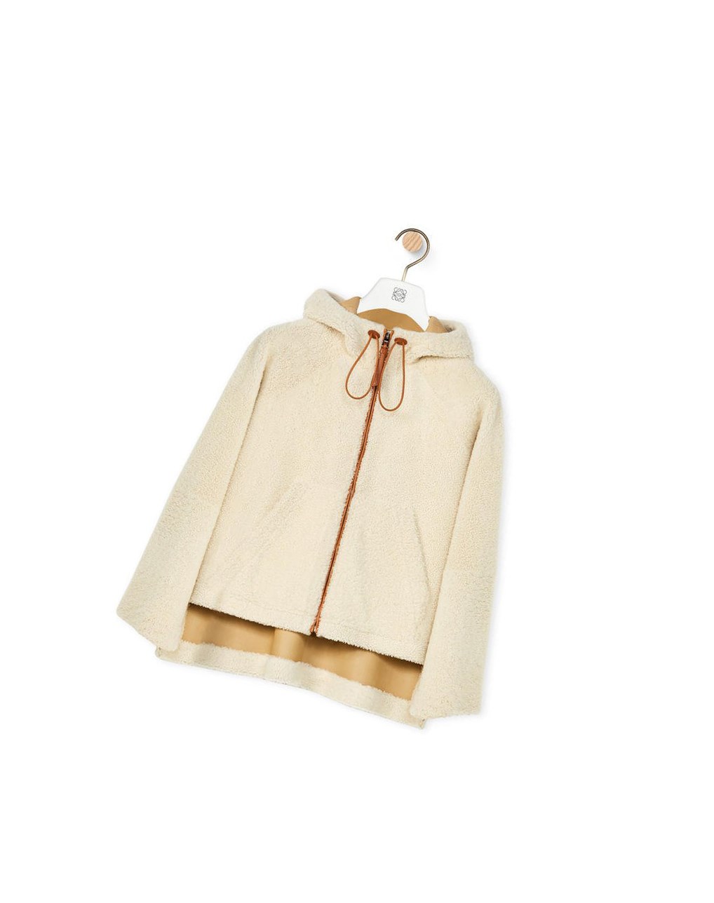 Loewe Encapuchado zip jacket in shearling Blancos | FREOT-4216