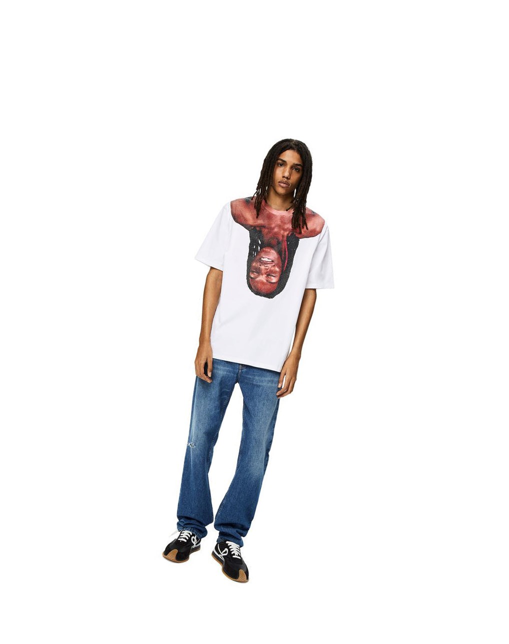 Loewe Face print crystal T-shirt in cotton Blancos | WISFK-0152