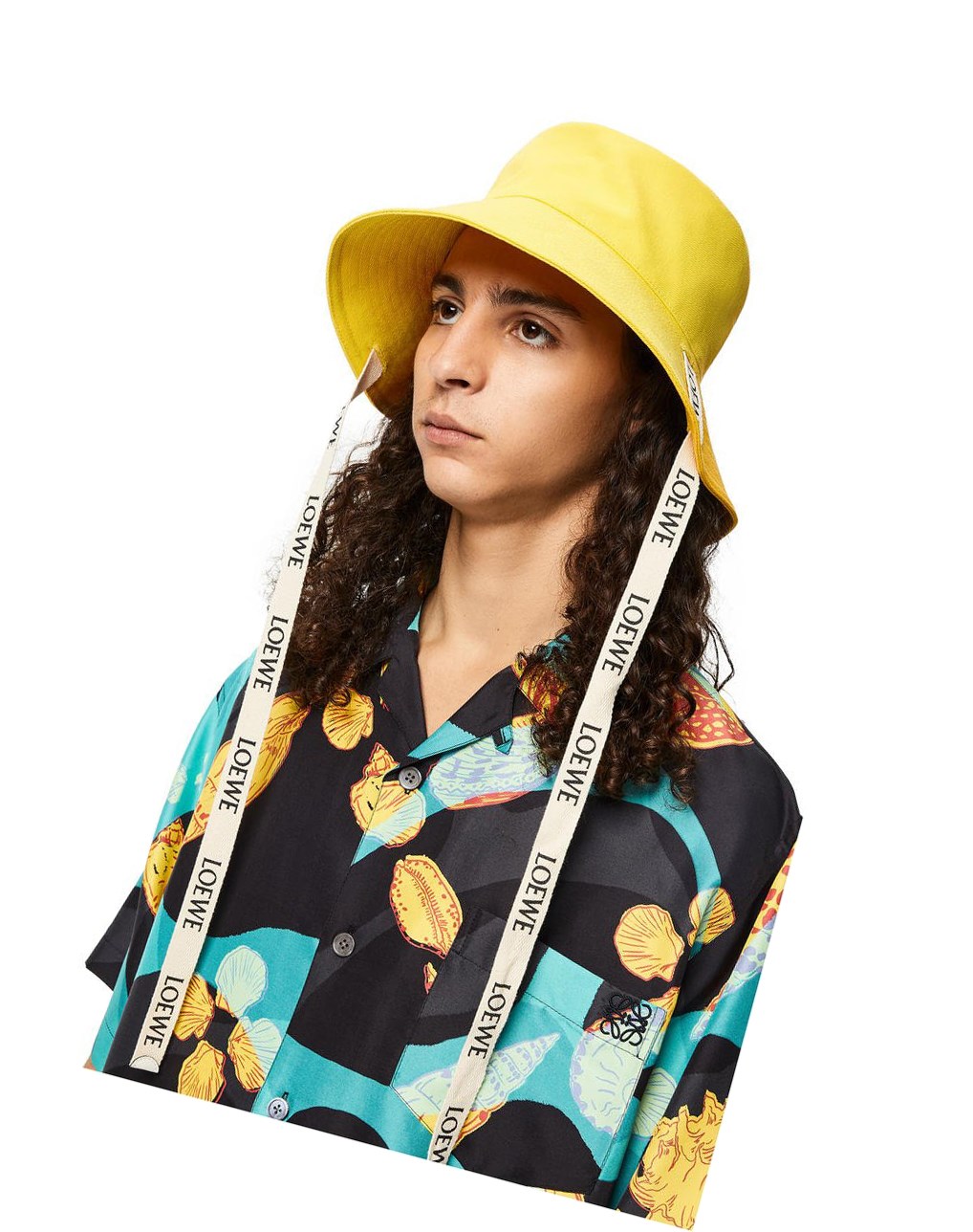 Loewe Fisherman hat in canvas and calfskin Amarillos | NSVLU-3458