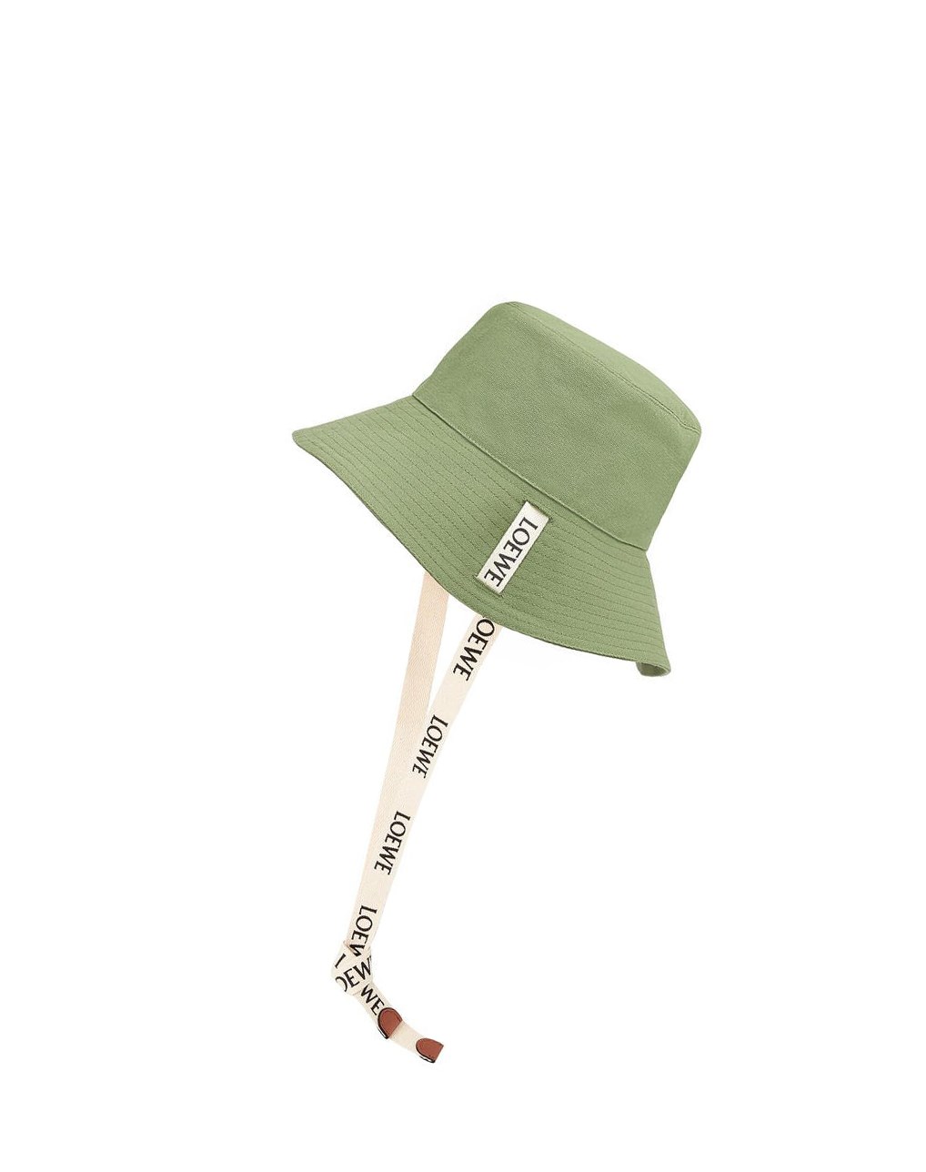 Loewe Fisherman hat in canvas and calfskin Verdes | SWOQR-0487